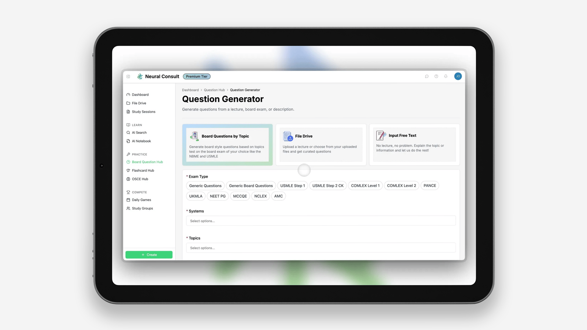 Website Image - Neural Consult Page - Tab Content Module  - Product Image - Question Generator