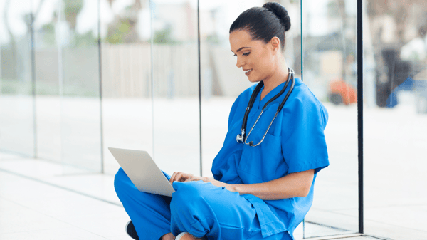 Stock Image - Nurse With Computer