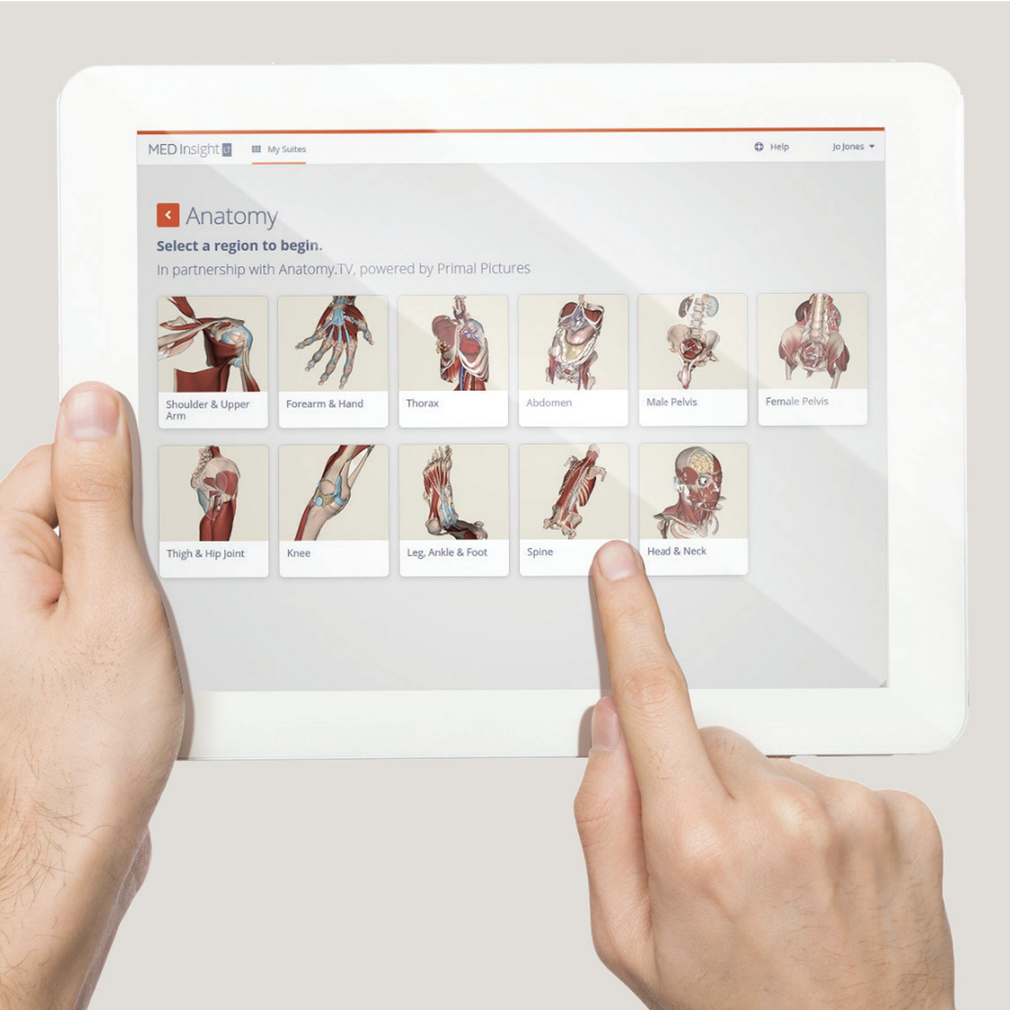 Website Image - Primal Pictures Page - Tab Content Module - PALMS On Tablet