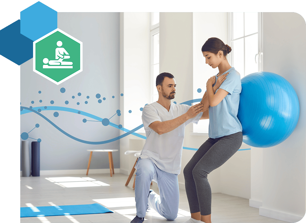 Website Image - Allied Health Page - Physical Therapist With Patient and TDS Elements