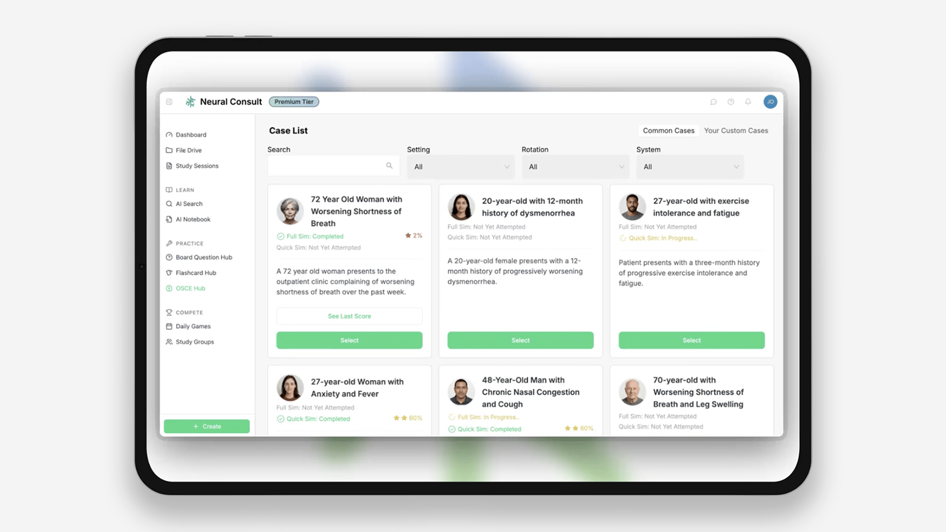 Website Image - Neural Consult Page - Tab Content Module  - Product Image - Clinical Case Simulator