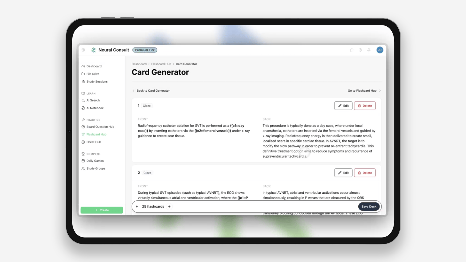 Website Image - Neural Consult Page - Tab Content Module  - Product Image - Flashcards