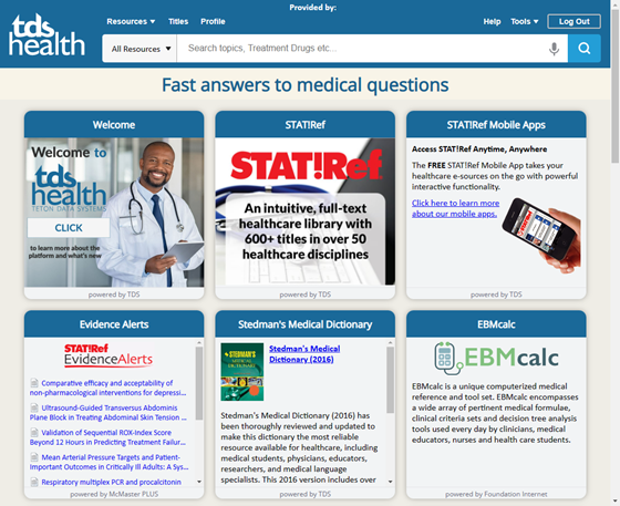 TDS Health Platform Home Page