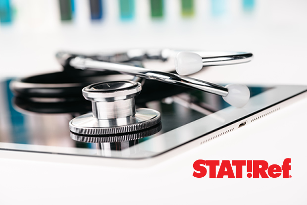 Stethoscope on a tablet with Statref logo